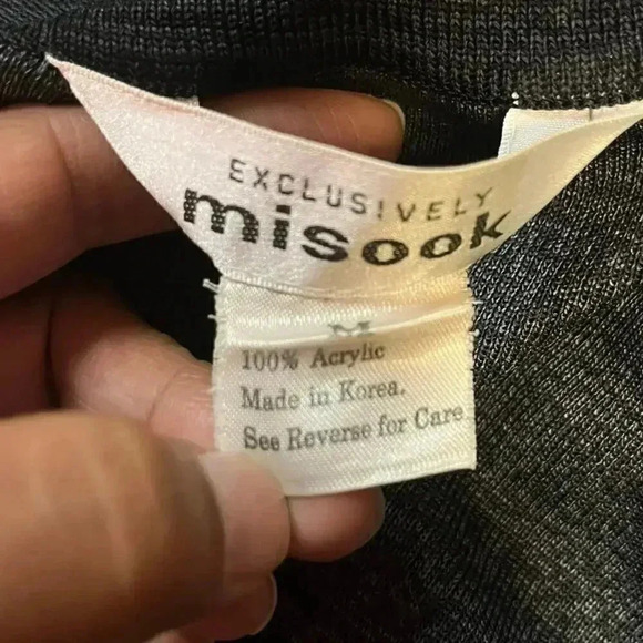 Misook Women’s Open Tri Color Gray Casual Front Pocket Cardigan Medium - Picture 4 of 5